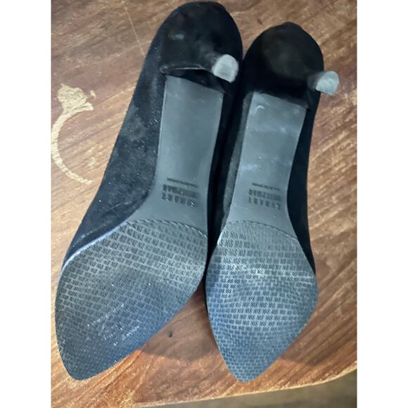 Stuart Weitzman Suede Neoprene Ankle Booties 3.5” Heel Black Slip On Sz 9N - Picture 2 of 9